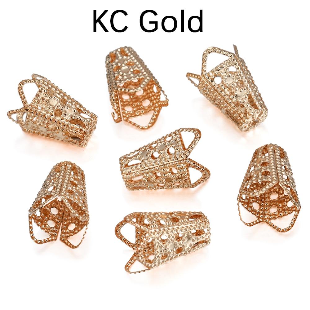 

50 шт./лот, филигранные полые трубы в форме цветка, конические бусины, колпачки для браслета «сделай сам», серьги, ювелирные изделия, принадлежности, аксессуары