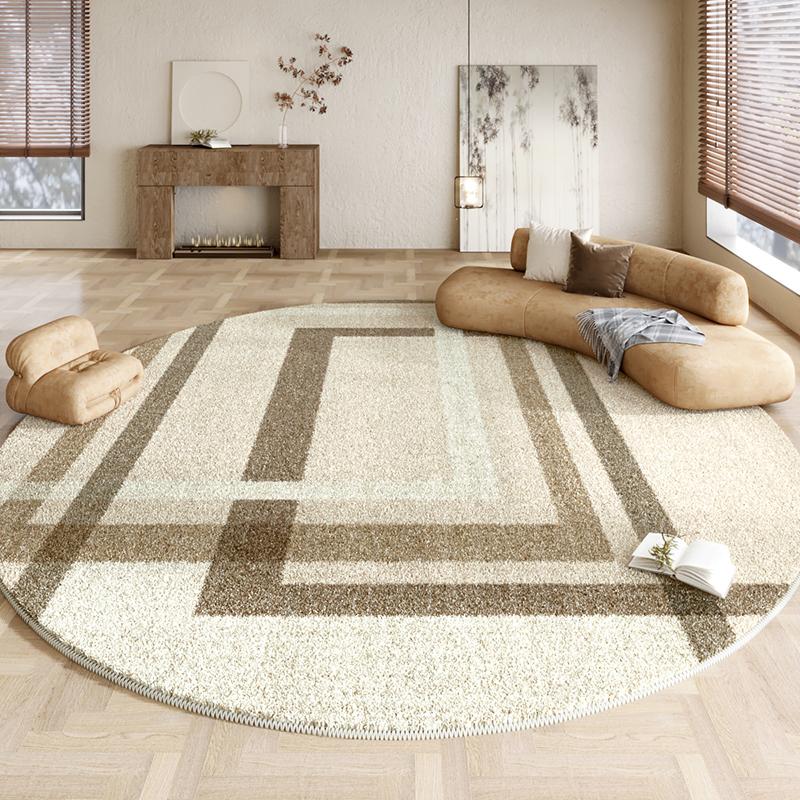 

Wabi-sabi Style Living Room Decoration Round Carpet Large Area Plush Floor Mat Soft Fluffy Bedside Rug thicken Rugs for Bedroom 80x80cm