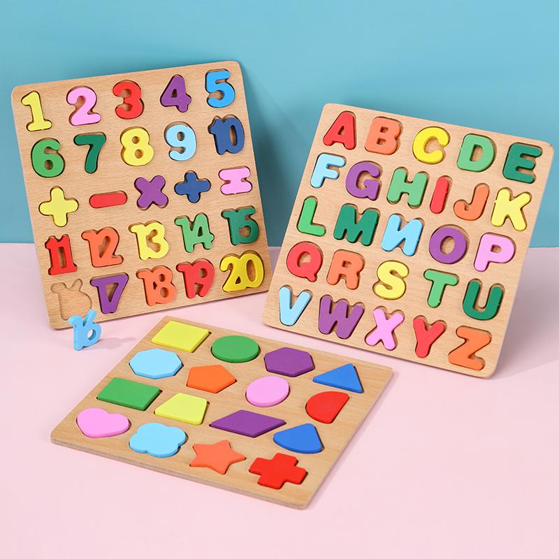 Baby Montessori Puzzles Wooden Toys for Children 1 2 3 Years Educational Learning Kids Games Child Birthday Gifts