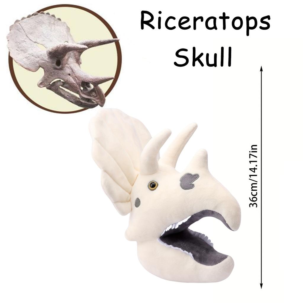 Fuzzy Fossils Plush Riceratops Skull Dinosaur Skull Plush Doll Pillow