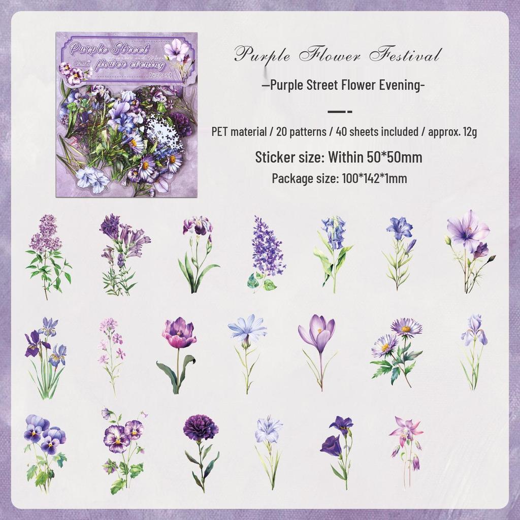 ZABC Cross the Flowers Dream Series Sticker Pack: 8 Styles of Plant & Flower Stickers for Journals and DIY Decor.