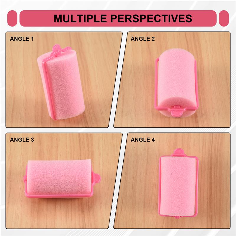 2025 Trend 12Pcs Dark Pink Hair Styling Soft Foam Sponge Rollers Curlers Hairdressing Tool