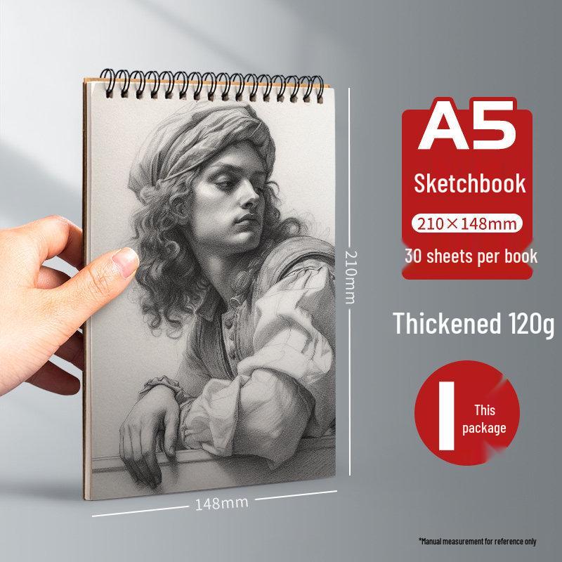 Compact Thickened Hardcover Spiral Sketchbook for Art & Primary Students, 32k Quick Sketch Drawing Book.