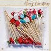 100PCS Disposable Bamboo Flamingo Stick Cake Fruit Food Toothpicks Hawaii Party Decoration Summer Beach Wedding Party Decoration