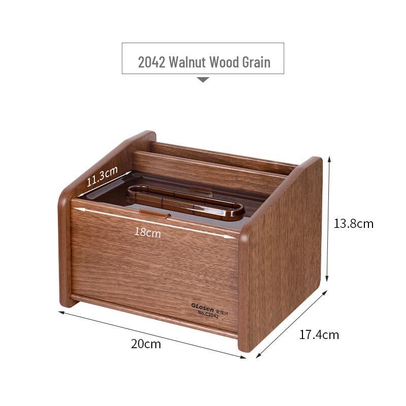 LIEI New Chinese Style Wooden Tissue Box with Remote Control Storage