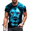 Fashion Men's Crew Neck Short Sleeve 3D Casual Color Printing Casual Short Sleeve Crew Neck T-Shirt