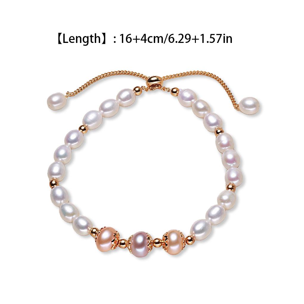 Damen Perlenarmband Ornament Geburtstag Verstellbare Handkette Armreif Hochzeit Verlobung Dekoration Schmuck Weiblich