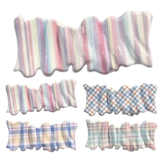 4Pcs Girl Hairpin Macaron Color Plaid Pattern Wavy Design Hair Clip Strong Clamping Force Hair Clip Hair Accessories
