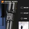 Super Bright LED Flashlight USB Rechargeable Flashlights with Tactical Zoom High Power Spotlight Outdoor Camping Fishing Torch