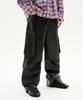 Trillion Parachute Cargo Rivet Vegan Leather Pants (Black)