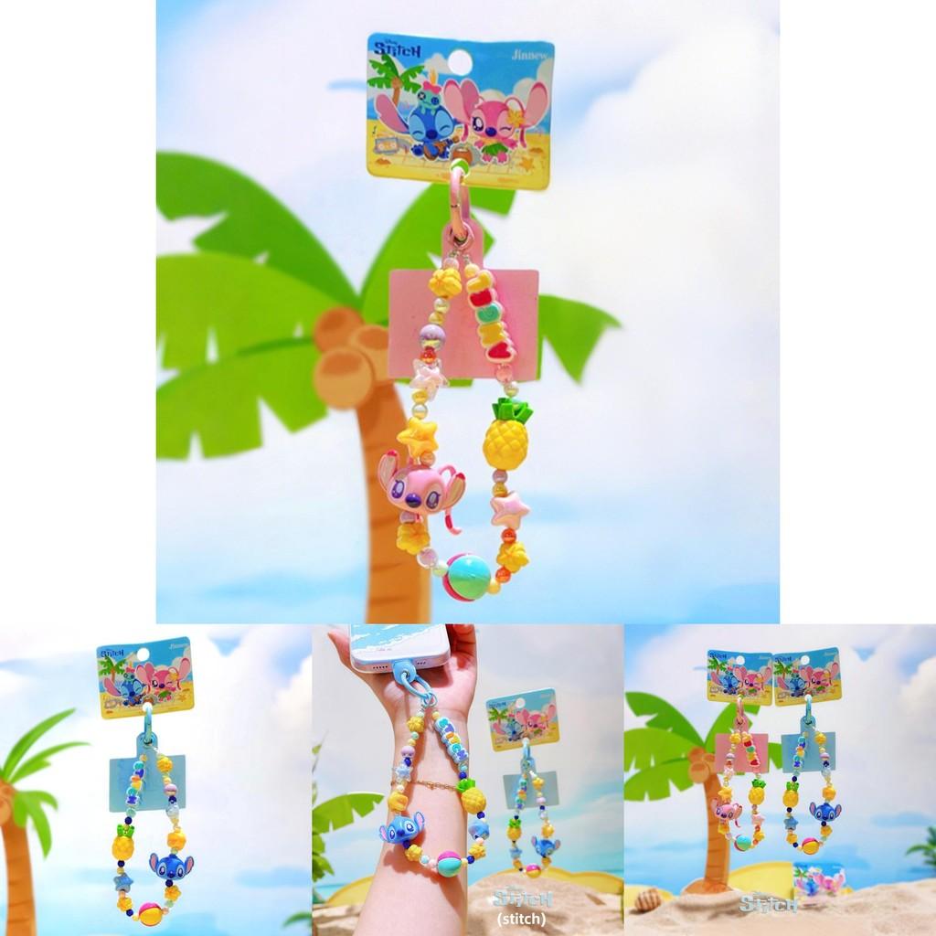 Stitch Summer Beach Series Resin Phone Pendant Keychain For Kids And Teens