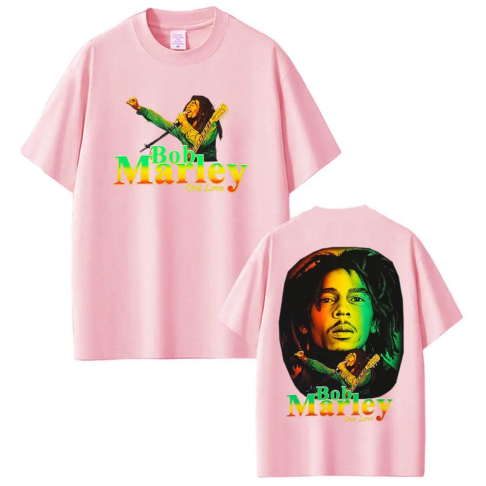 Rapper Bob Marley One Love Tour 2025 Graphic T Shirt Mens Vintage Hip Hop Short Sleeve Tshirts 100 Cotton Tshirt Streetwear