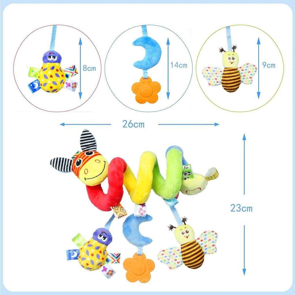 Newborn Plush Doll Educational Hanging Toy for Strollers & Cribs (0-1 Year)