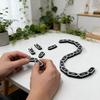 12-Inch Wargaming Chain Ruler Modular Snap-Fit Chain Measuring Tool with 12 Detachable 1-Inch Links Combat Gauge for RPG Tabletop Miniatures Terrain