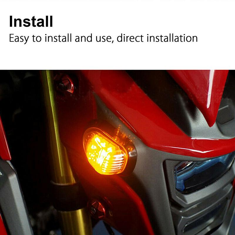 2PCS Motorcycle 12V LED Turn Signal Light Shift Lighting Blinker Flasher Indicator Universal Left Right for Honda Grom MSX125 MSX