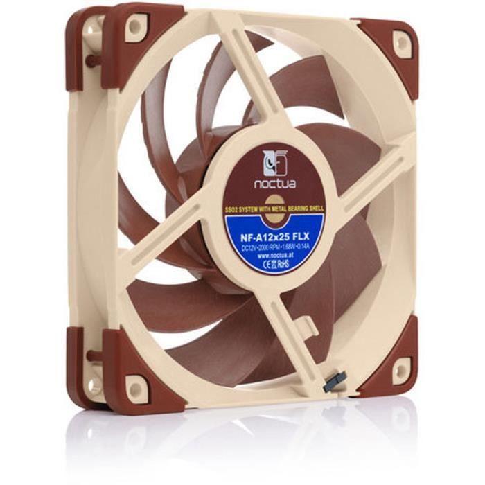 NOCTUA Ventilateur série A NF-A12 x 25 FLX avec canalisateurs de flux 120 x 120 x 25 mm - 3 pin - SS02 - 2000 RPM