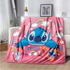 Stitch Printed Anime Fleece Plush Blanket Soft Warm Blanket for Adults and Children Bedroom Sofa Gift  Throw Blanket