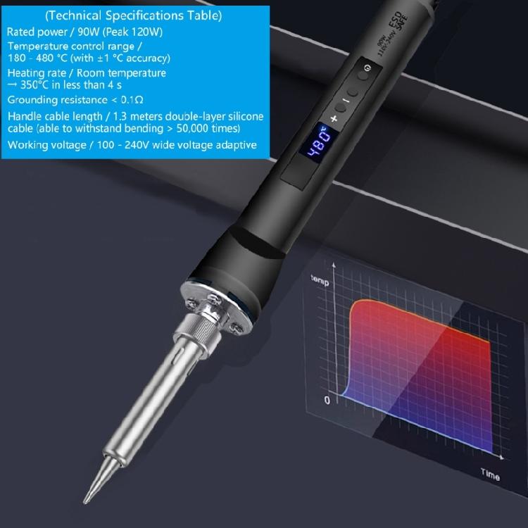 Durability Fast Heating Soldering Iron 90W Adjustable Constant Temperature Digital Control Rapid Heat Welding Tool