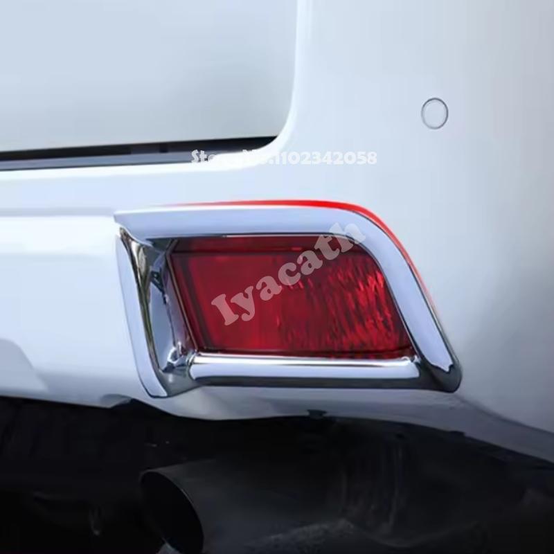 For Toyota Land Cruiser Prado FJ150 FJ 150 2018- ABS chrome front Rear Fog Light Foglamp Frame Cover Trims Car Accessories