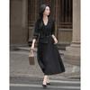 Elegant Commuter Asymmetric Pleated Blazer Dress