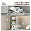 Stackable Kitchen Cabinet Organizer Rack, Iron Mesh Storage Shelf for Plastic Wrap, Paper Rolls and Boxed Supplies