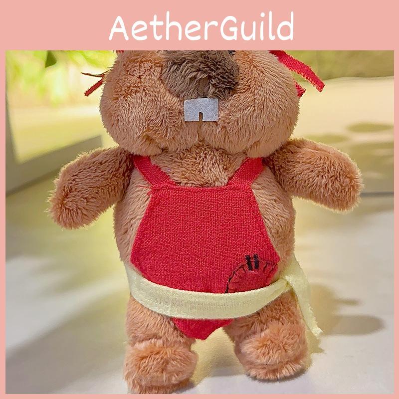 Ural Groundhog Cartoon Plush Keychain With Clothing And Scarf Design For Daily Carry