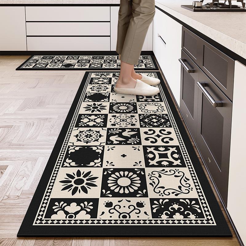 Kitchen Floor Mat Waterproof Non-slip Oil-proof Carpet Minimalist Geometry Rug Long Size Home Decor Foot Mats  Alfombra