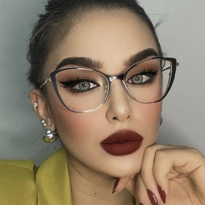 Cool Cat Eye Glasses Women Men Transparent Eyewear Brand Designer Trendy Clear Eyeglasses Fashion Optical Frame