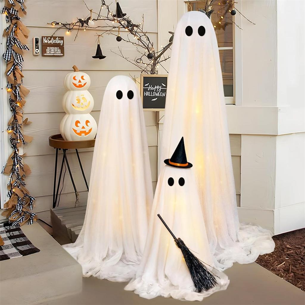 3Packs Halloween Decorations Outdoor,Halloween Party Decorations Indoor,Spooky Decor With Remote Control String Lights,Halloween  Lights For Porches