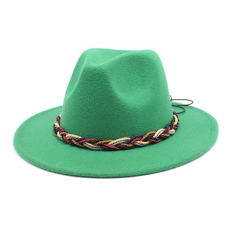 Women'S Simple Wool Top Hat Black Trend Versatile Men'S Jazz Hat Felt Hat