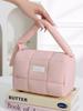 Candy Color Puff Handbag: Women's Large Capacity Makeup Storage Bag