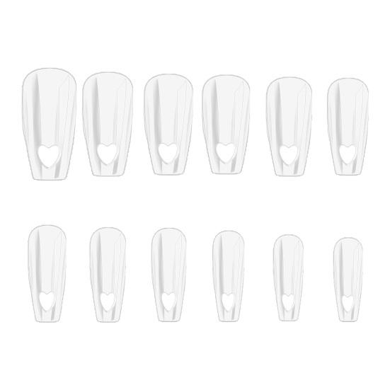 

Yousheng 504 шт./пакет накладные ногти глянцевые съемные полые сердечки DIY полное покрытие трапециевидные накладные ногти для салонов красоты чистый