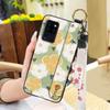 Waterproof Durable Phone Case For Oukitel C21 Wristband Wrist Strap Shockproof Silicone Kickstand Protective Ring Flower
