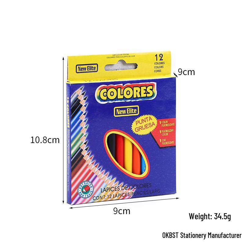 Oil-Based Colored Pencil Set for Children - Available in 12, 18, 24, and 36 Colors - Ideal for Elementary School Drawing