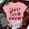 Y2k Shirt Christmas Let It Snow Merry Christmas T-shirts WHITE Tshirts Oversized T Shirt Vintage Streetwear Summer Y2k Tops Tees