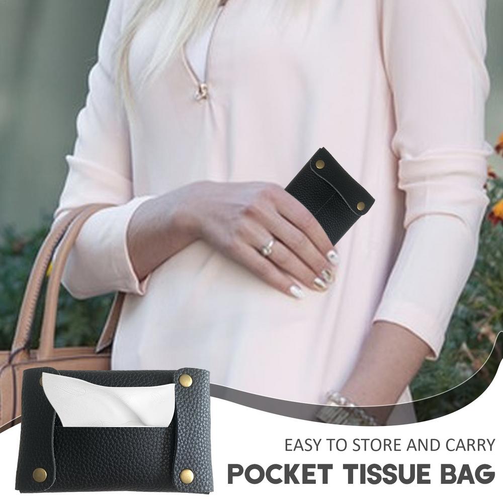 Kapesní držák na kapesníky Měkký držák na kapesníky Opakovaně použitelný cestovní sáček na kapesníky Papírové pouzdro z PU kůže Hygienické sáčky do koupelny Malý