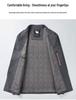 Men's Business Casual Plaid Jacket - Buttoned, Loose Fit, Lapel Style, Ideal for Spring & Autumn.