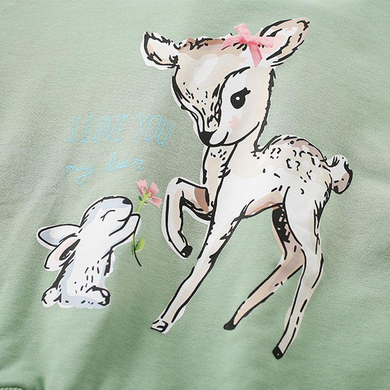 Girls' Long-Sleeved Sweatshirt Spring & Fall 2025 New Pure Cotton Off-Shoulder Fashionable Animal Print Casual Kidsren's Baby Top