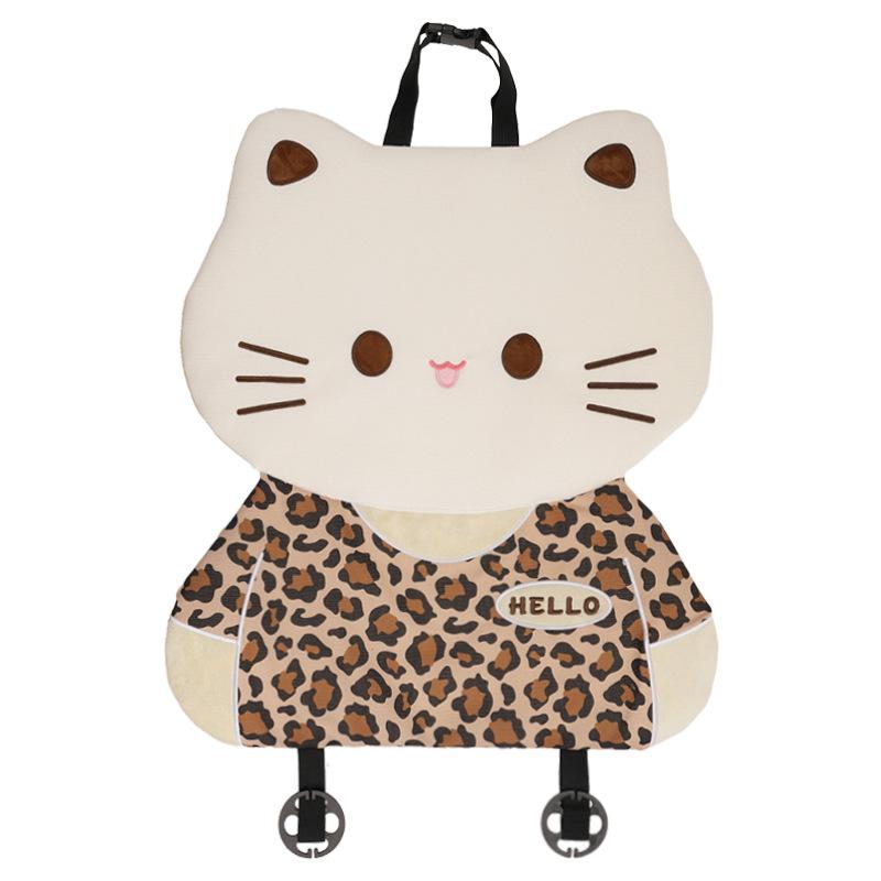 New car seat cushion leopard print cat four seasons universal car seat cushion linen breathable and comfortable car seat cover