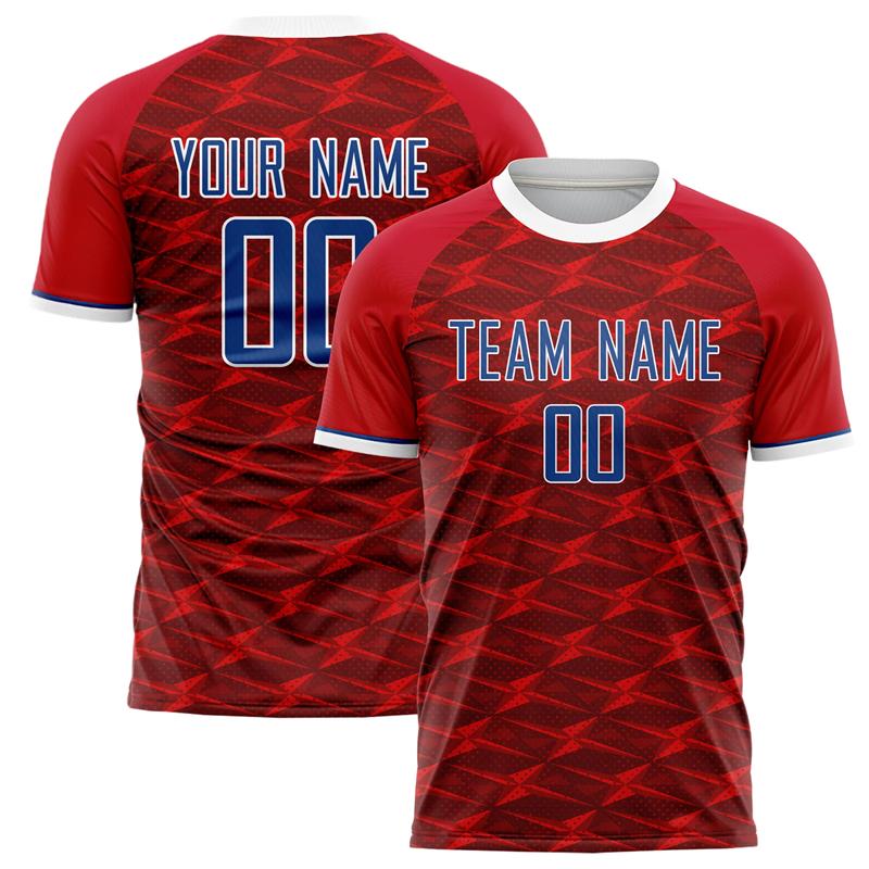Maglietta da Calcio Personalizzata con Nome Squadra Numero Nome Personalizzata Fai da te Girocollo Magliette Sportive Rosse Vestibilità Larga Asciugatura Rapida Divisa di Squadra