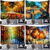 Cartoon Oil Painting Scenery Tapestry Office Living Room Tapestry Home Wall Decoration Tapestry