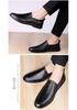 Men's Large Slip-On Leather Casual Shoes – Soft Sole, Breathable Cowhide, Ideal for Driving, Comfortable Dad Style