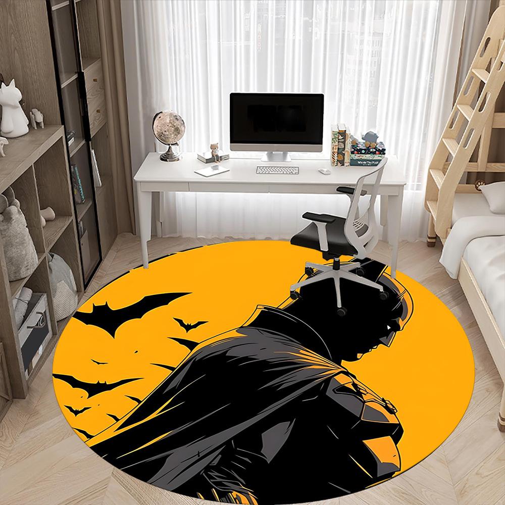 1pc Bat Signal Office Round Area Rug, Under Office Chairs Bedroom Living Room Home Decor, Room Deco, Available in Various Sizes104