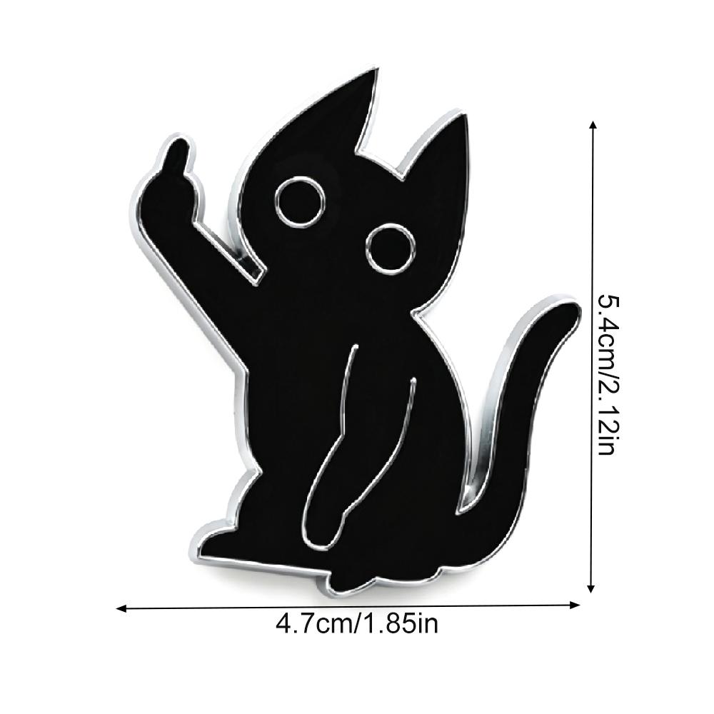 1PCS Black Cat 3D Emblem Car Sticker Metal Badges Sticker for Universal Car Vehicle, Truck, Motorcycle, RV, Scooter, Window