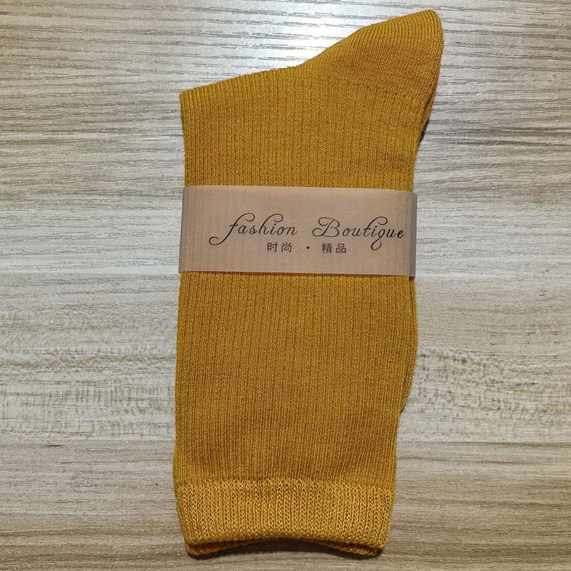 Женские весенне-осенние новые однотонные носки конфетных цветов из хлопка 1 pair имбирный