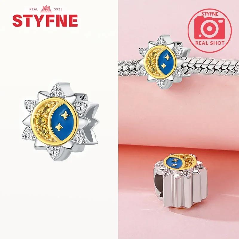 Copper Metal Star Moon Sun Series Charm Bead Components Luminous Bead Component Designed For Authentic Original Bracelet High Quality Fine Jewelry