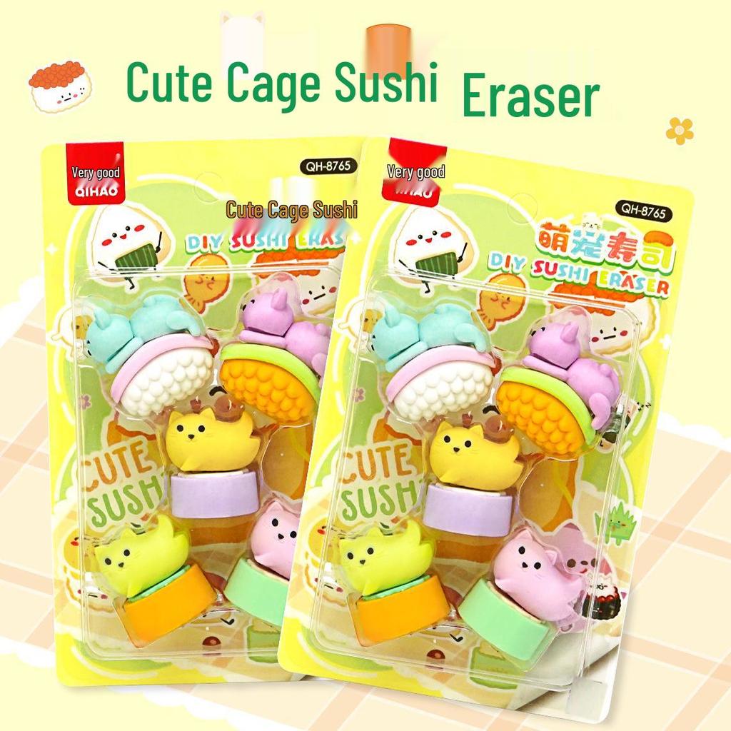 Adorable Cartoon Mini Eraser Set for Students – Perfect Back-to-School Gift
