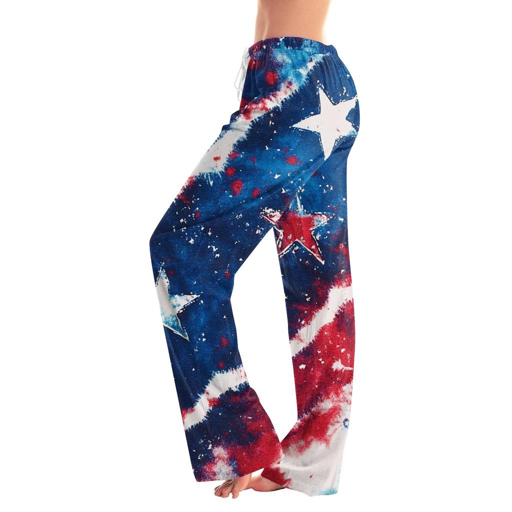 Damenmode Locker Lässig Unabhängigkeitstag Print Schlaghose
