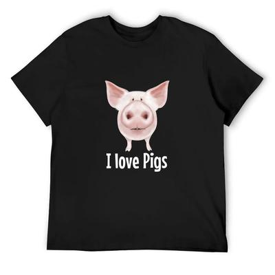 I Love Pigs T-Shirt Quick-drying Affliction Shirts Shirts Graphic Tee Mens Plain T Shirts