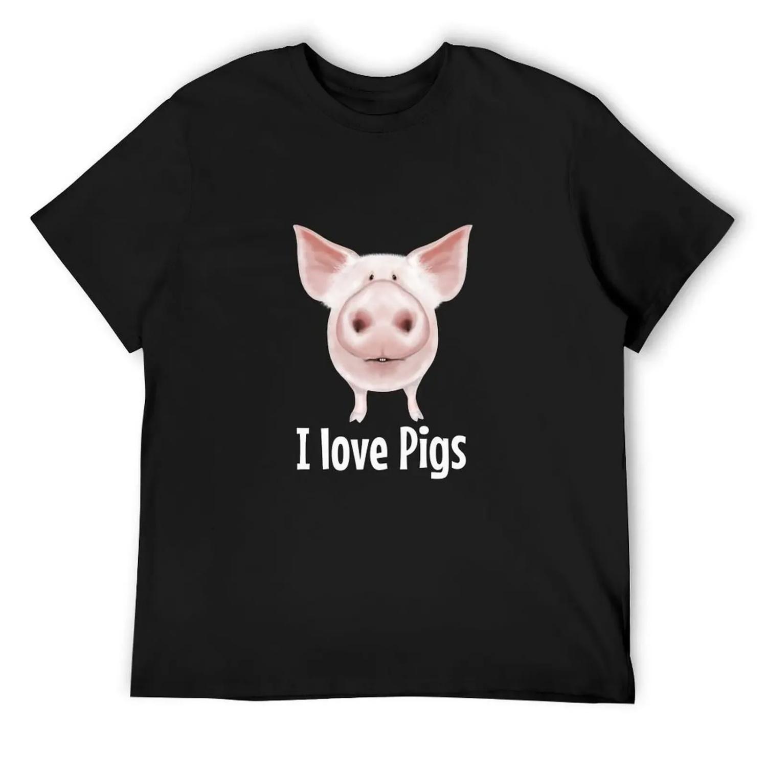 

I love Pigs T-Shirt quick-drying affliction shirts shirts graphic tee mens plain t shirts XXXXXL